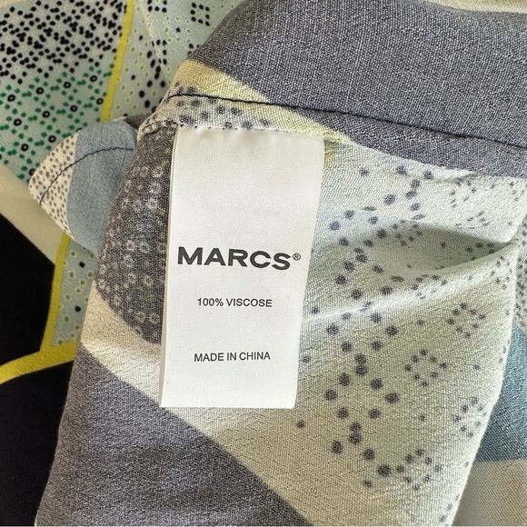 Marcs Geometric Quilt Patchwork Button Down Sleeveless Midi Dress Size 6 - Picture 11 of 12